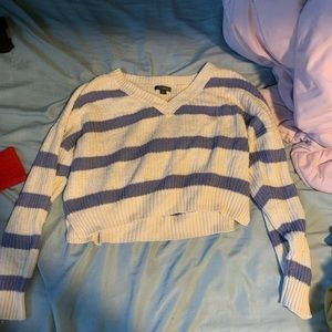 Wild Fable Striped preppy Cropped V-Neck Sweater. Size~S